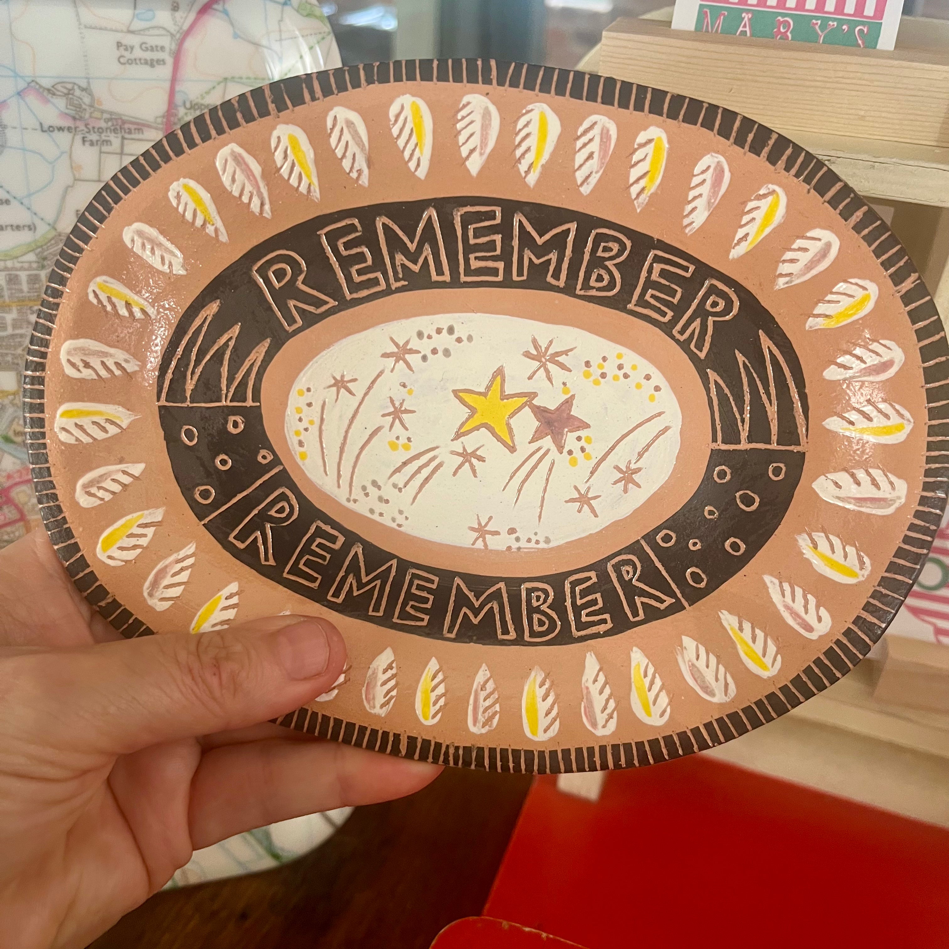 'Remember Remember' Fireworks One-Off Scraffito Plate