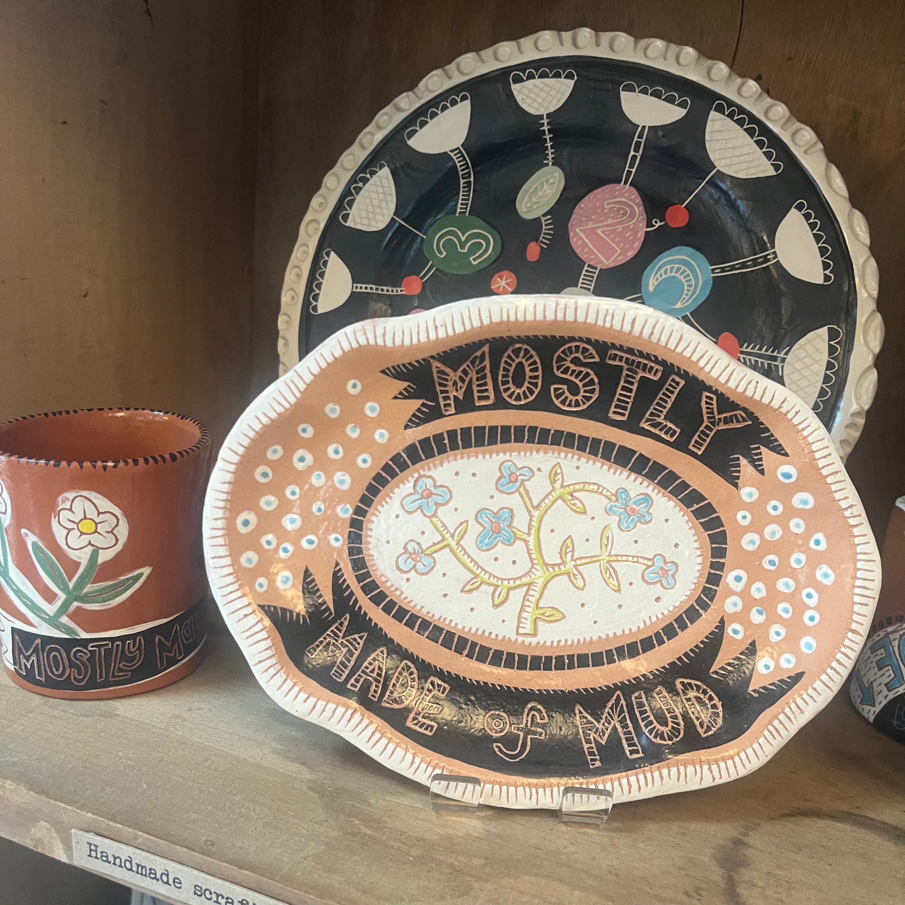 'Mostly Made of Mud' One-Off Scraffito Plate