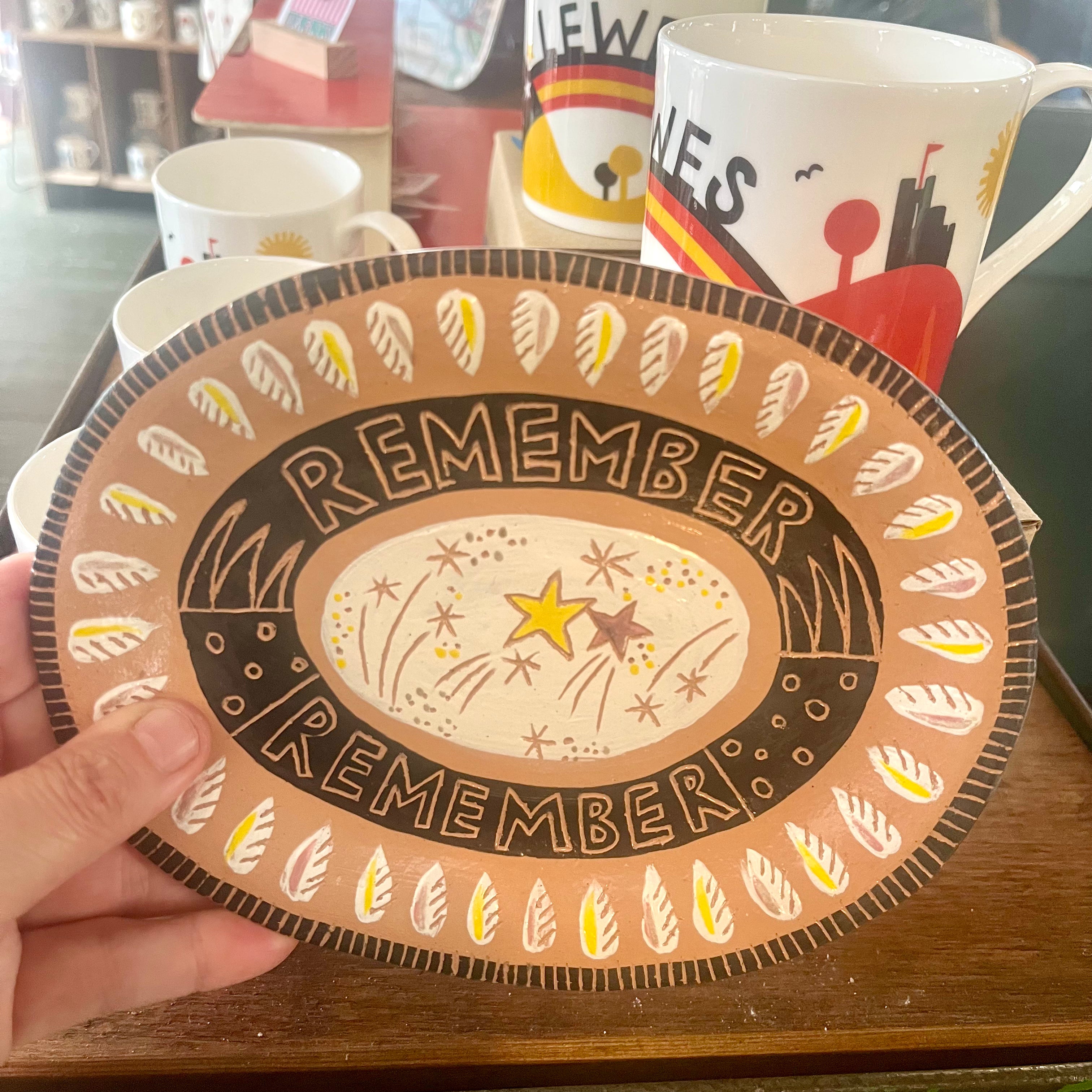 'Remember Remember' Fireworks One-Off Scraffito Plate