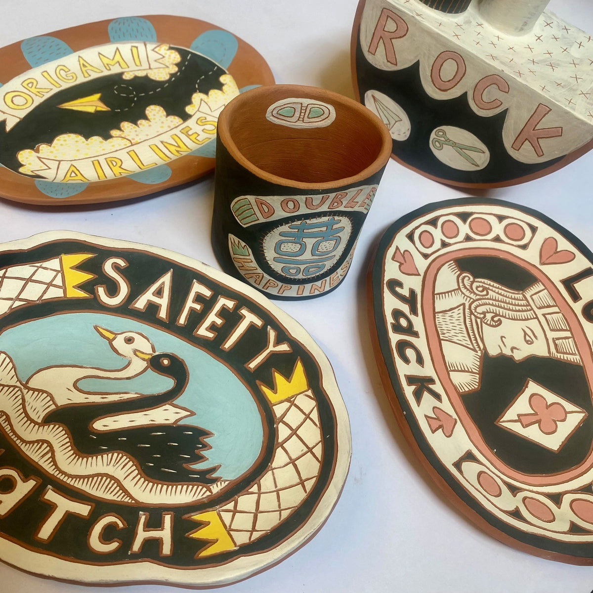 'A Souvenier of Here' One-Off Scraffito Plate