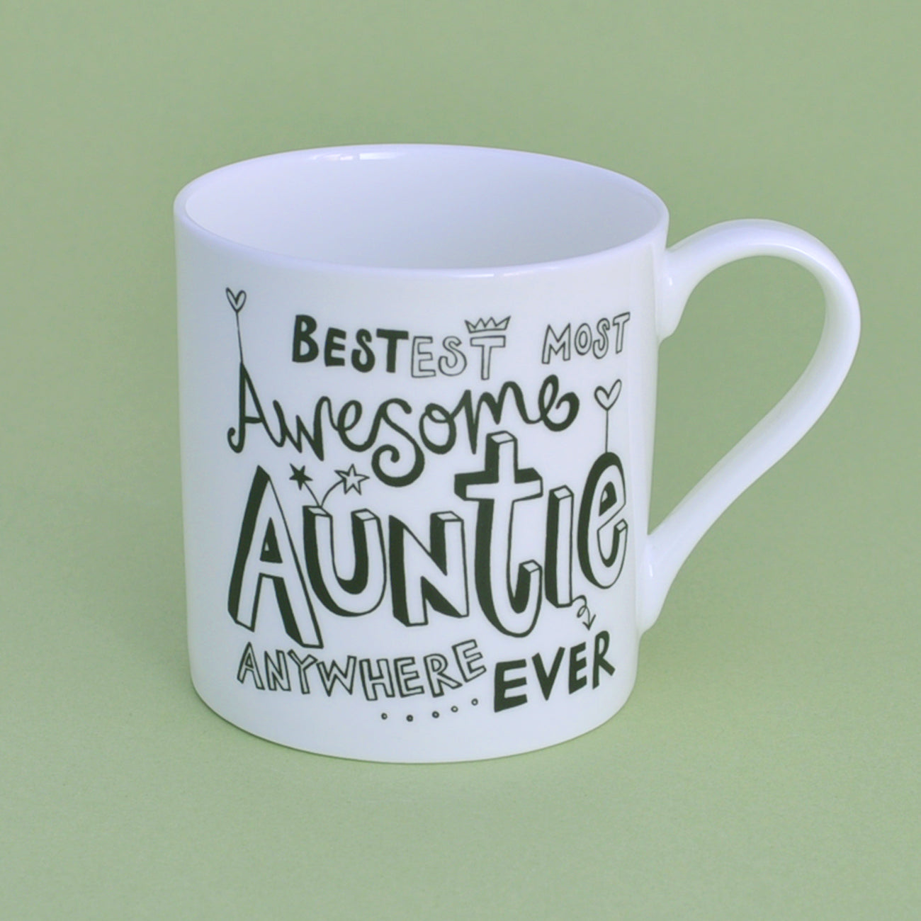 B&W Personalised Auntie Mug