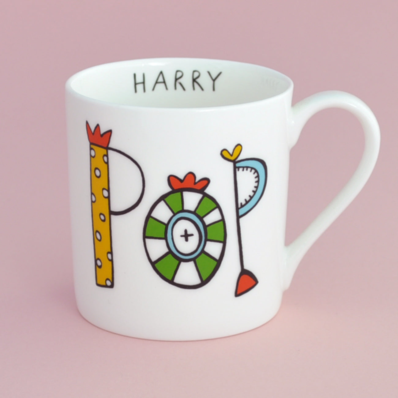Personalised Pop china mug.